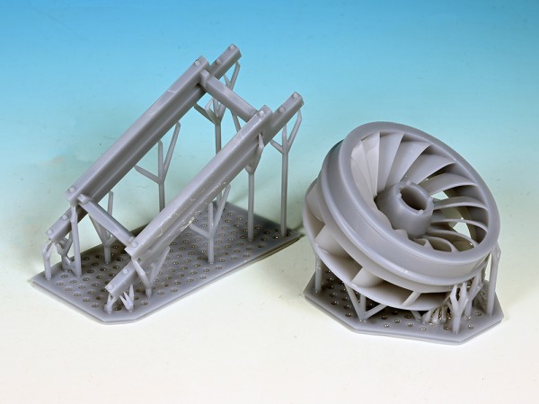 Ladegut für Tiefladewagen - Francis-Turbinenrad auf Holzgestell - 3D-Druck