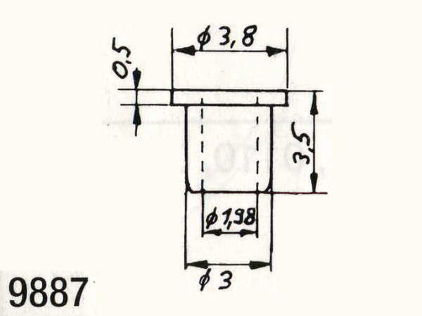 Isolierbuchsen mit 1,97 mm Innendurchmesser für Räder
