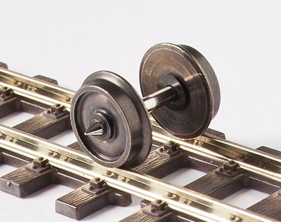 8-mm H0e-Scheibenradsatz mit 15,5 mm Spitzenweite