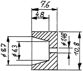Messing-Schwungscheibe, ø 10,8 mm, 7,6 mm stark, 1,48 mm Bohrung
