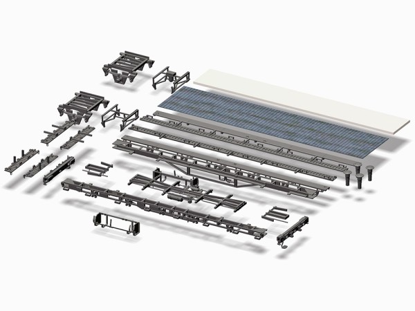 Bausatz 2-achsiger Rungenwagen Rlmms 56 / Kbs 442 - 3D-Druck