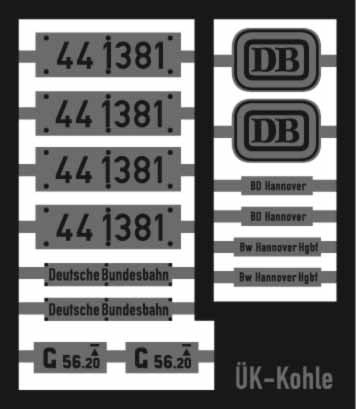 Lokschilder 44 1381 DB (Kohle)
