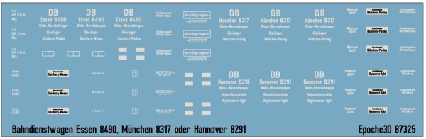 Beschriftungssatz für Bauzugwagen - Wohn-Werkstattwagen