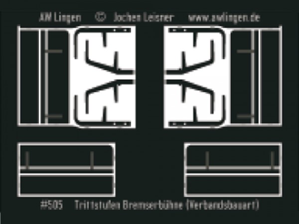 Tritte für Bremserbühnen der Verbandsbauart - geätzt