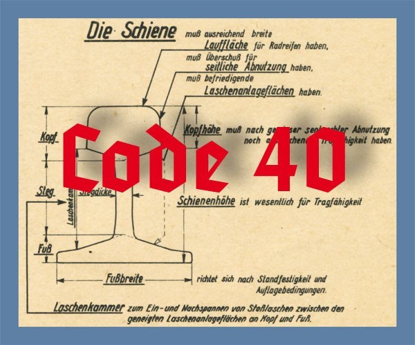 Schienenprofil Code 40 blank, 2 x 350 mm