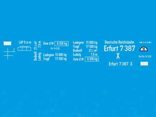 Beschriftungssatz X Erfurt auf G München-Kassel Fahrwerk