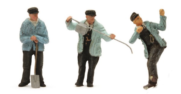 Set mit 3 Figuren Dampflokpersonal "Jacob Olie", 1:87 Fertigmodell