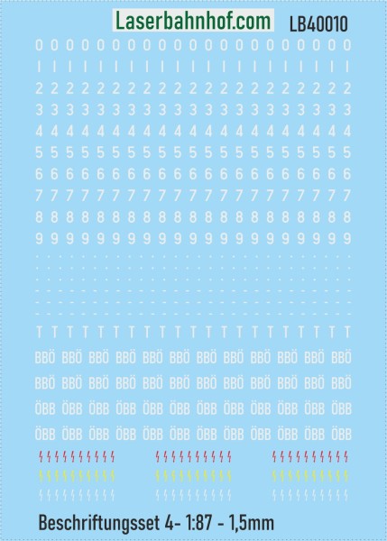 Decals Beschriftungsset 4 - 1,5mm