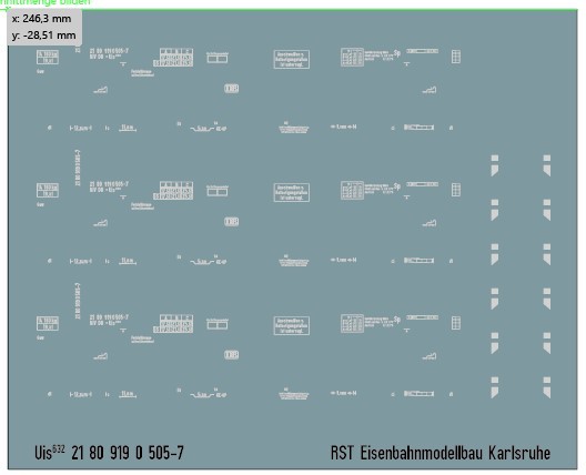 Beschriftungssatz für Uais 632 (Fleischmann)