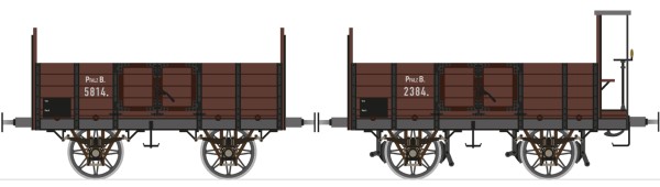 Pfalzbahn-Güterwagen, 2er Set (mit und ohne Bremse) - Fertigmodell