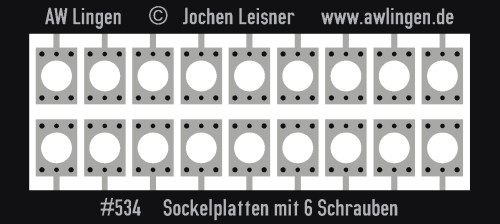 Puffersockelplatten mit 6 Schrauben