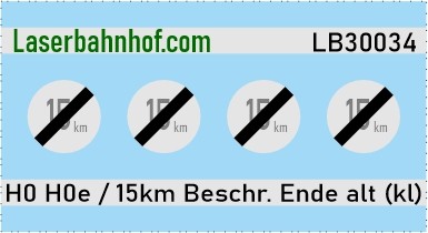Verkehrsschild Österreich - Ende Geschwindigkeitsbeschränkung 15km alt klein - 5,6mm