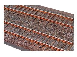 Schienen mit Rostfarbe lackiert - Schienen nicht im Lieferumfang dabei