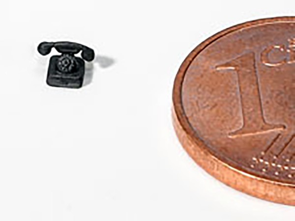 Telefon W48 mit aufgelegtem Hörer - Messingfeinguss