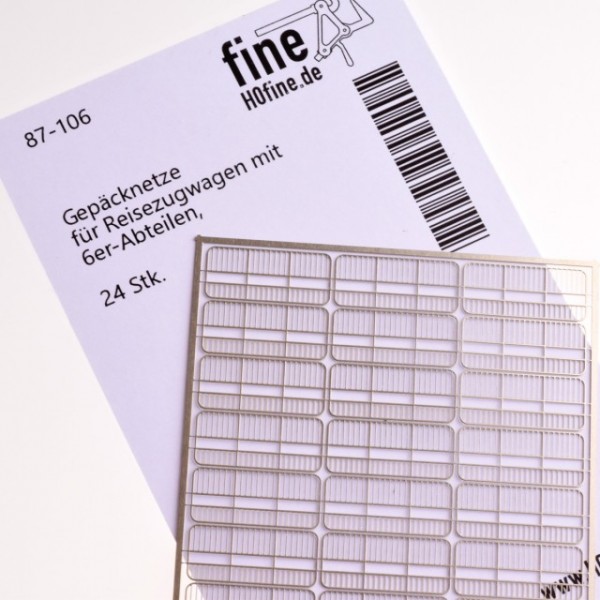 Gepäcknetze für Reisezugwagen mit 6er Abteilen