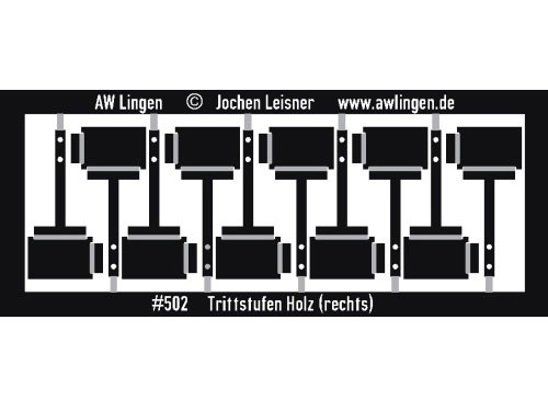 Trittstufen Holz rechte Seite geätzt