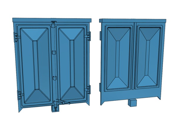 Türen mit Innendetalierung für offenen Wagen UIC Typ 1 (Roco-Modell) - 3D-Druck