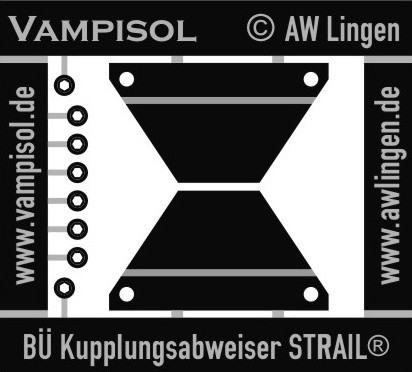 Kupplungsabweiser für Bahnübergänge System "STRAIL"