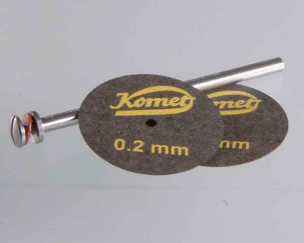 Trennscheiben 0,2 mm, Ø 22 mm, gewebeverstärkt (VE 2 Stk. u. Aufspanndorn)