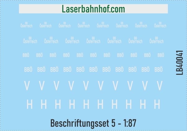 Decals BBÖ-Beschriftungsset 5 - 1:87