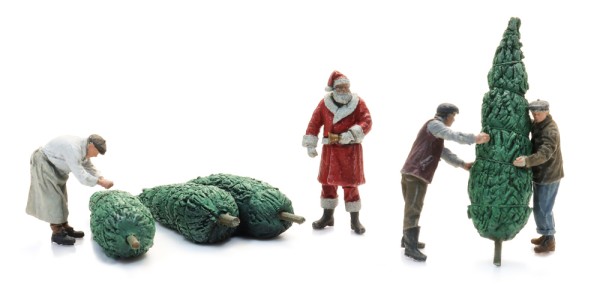 Weihnachtsmann mit Christbaumträgern (4Figuren) - Spur Z