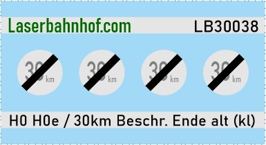 Verkehrsschild Österreich - Ende Geschwindigkeitsbeschränkung 30km alt klein - 5,6mm
