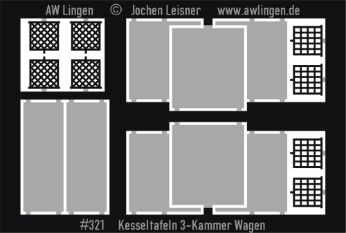 Kesseltafeln für 3-Kammer Kesselwagen (Liliput)