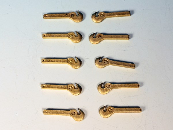 10 Zughaken Schraubenkupplung für Fahrbetrieb optimiert, Montagezapfen 1,0 x 1,0 mm