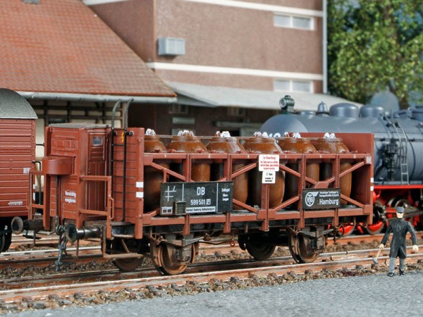 Beschriftungssatz für 599 501 [P] der DB, Epoche 3, Säuretopfwagen